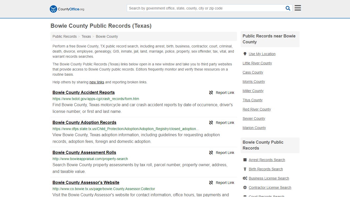 Public Records - Bowie County, TX (Business, Criminal, GIS, Property ...
